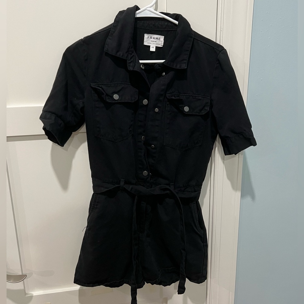 Frame black romper in size extra small.